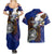 American Samoa Couples Matching Summer Maxi Dress and Hawaiian Shirt Brave Eagle Flag Color