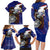 American Samoa Family Matching Long Sleeve Bodycon Dress and Hawaiian Shirt Brave Eagle Flag Color