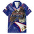 American Samoa Family Matching Off The Shoulder Long Sleeve Dress and Hawaiian Shirt Brave Eagle Flag Color