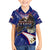 American Samoa Family Matching Off Shoulder Short Dress and Hawaiian Shirt Brave Eagle Flag Color