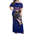 American Samoa Off Shoulder Maxi Dress Brave Eagle Flag Color