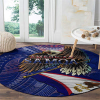 American Samoa Round Carpet Brave Eagle Flag Color