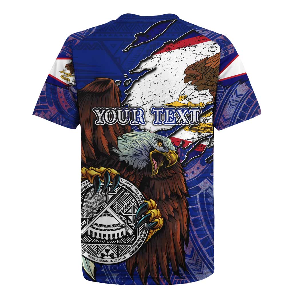 American Samoa Rugby Jersey Brave Eagle Flag Color