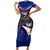 American Samoa Short Sleeve Bodycon Dress Brave Eagle Flag Color