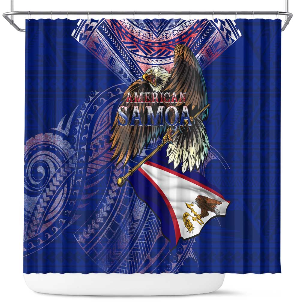 American Samoa Shower Curtain Brave Eagle Flag Color