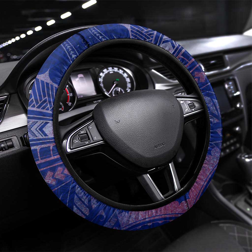 American Samoa Steering Wheel Cover Brave Eagle Flag Color