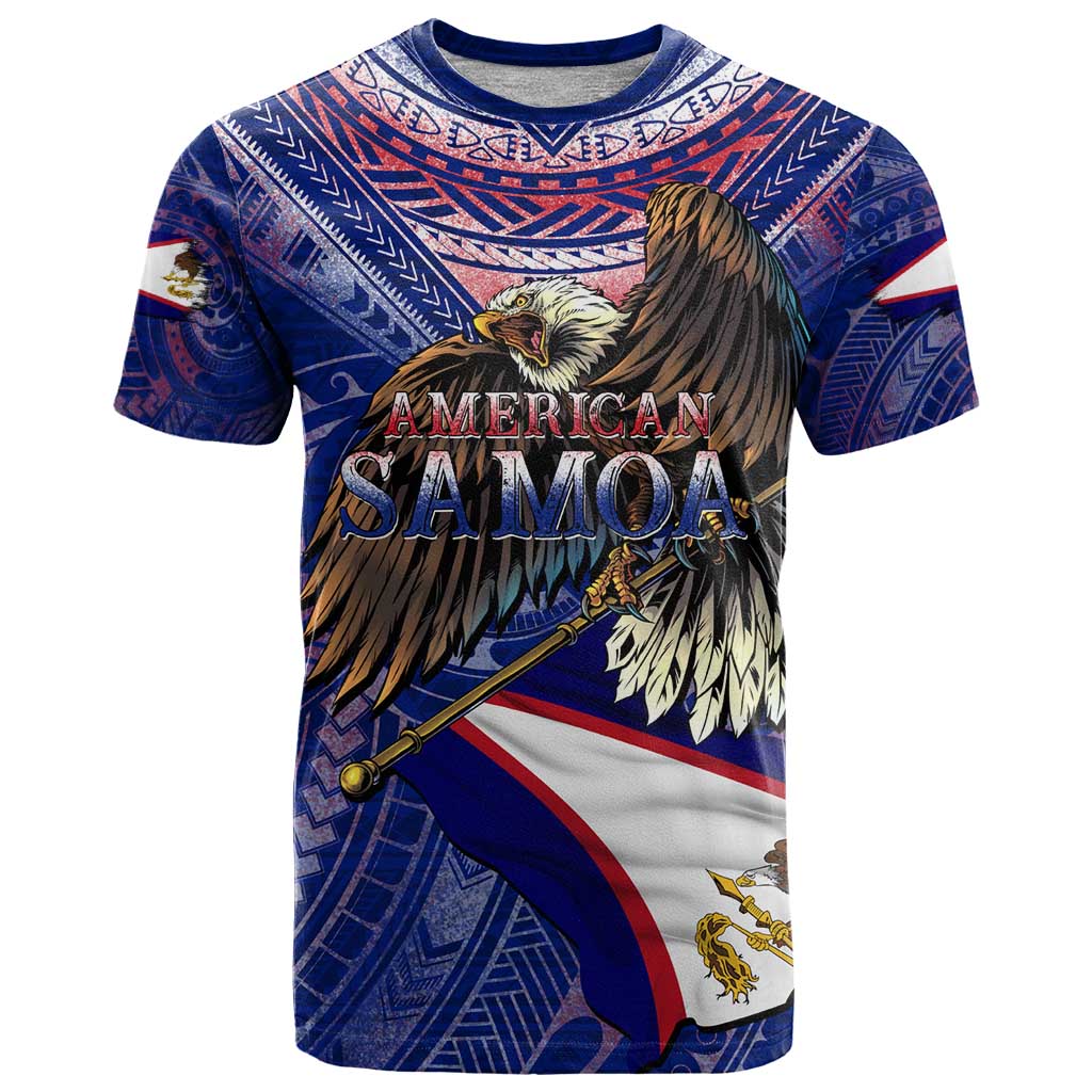 American Samoa T Shirt Brave Eagle Flag Color