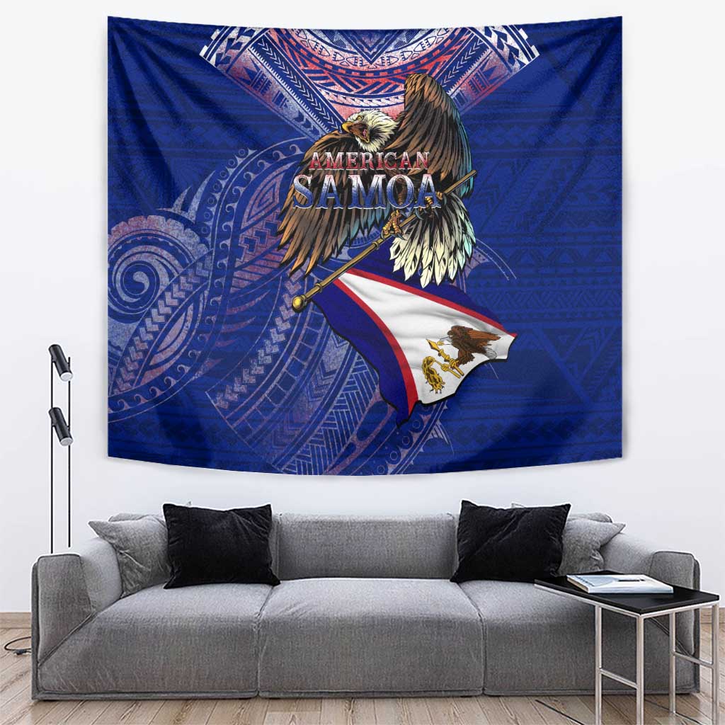 American Samoa Tapestry Brave Eagle Flag Color