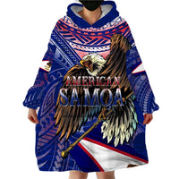 American Samoa Wearable Blanket Hoodie Brave Eagle Flag Color