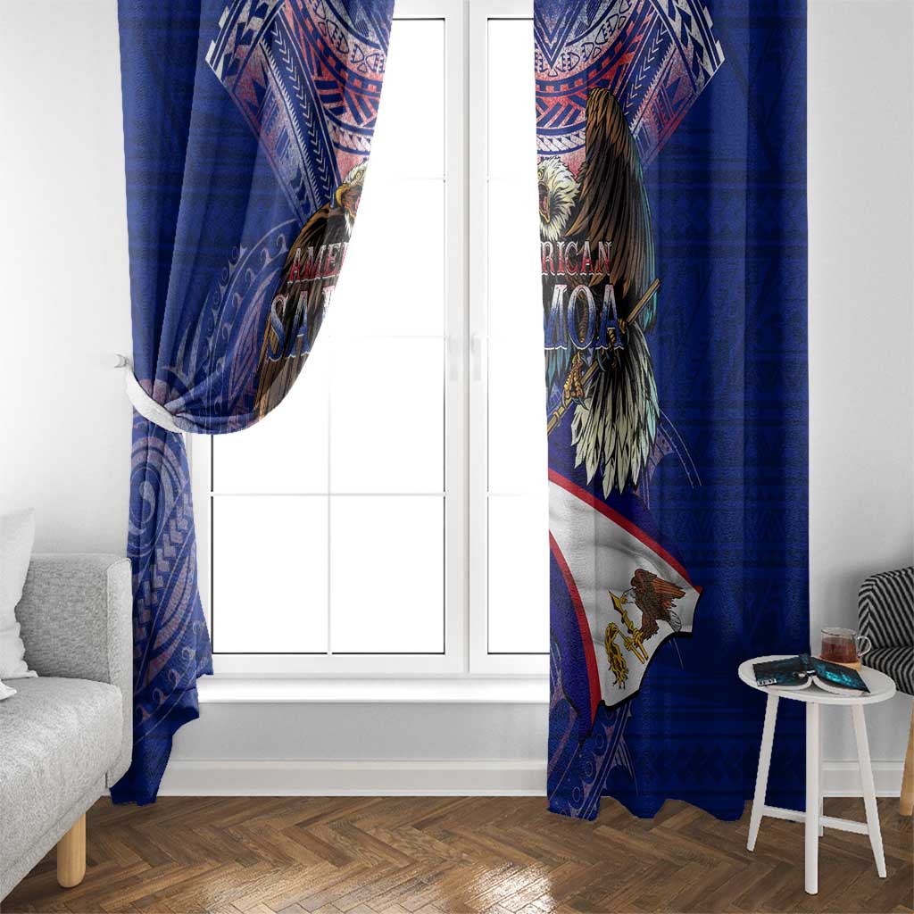American Samoa Window Curtain Brave Eagle Flag Color