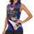 American Samoa Women Sleeveless Polo Shirt Brave Eagle Flag Color