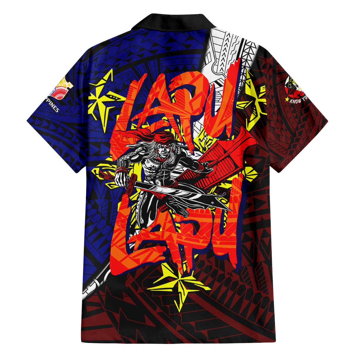 Philippines Lapu Lapu Family Matching Off Shoulder Long Sleeve Dress and Hawaiian Shirt Chief Filipino Tattoo DT02 - Polynesian Pride