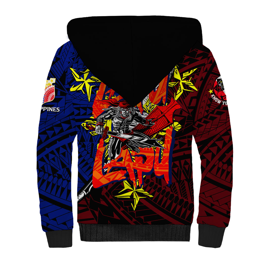 Philippines Lapu Lapu Sherpa Hoodie Chief Filipino Tattoo DT02 - Polynesian Pride
