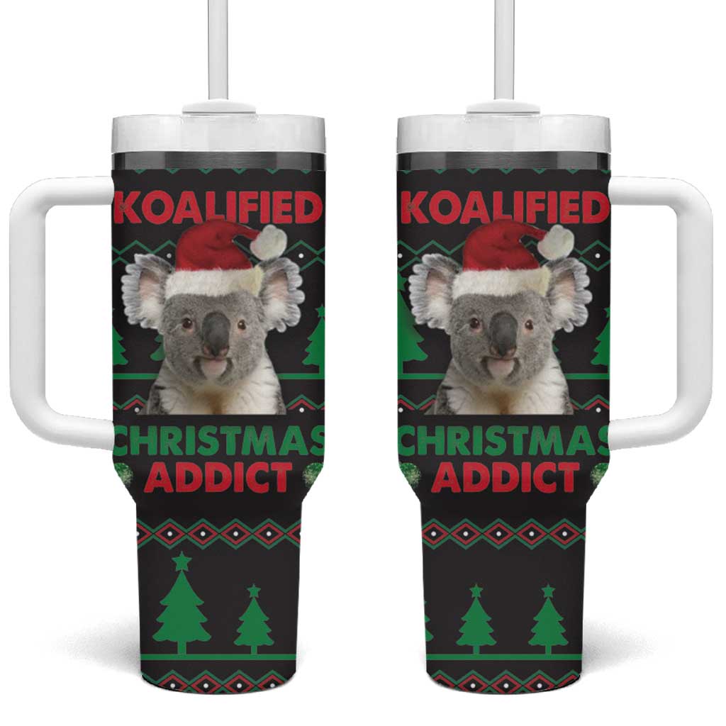 Cute Koala Tumbler With Handle Koalified Christmas Addict