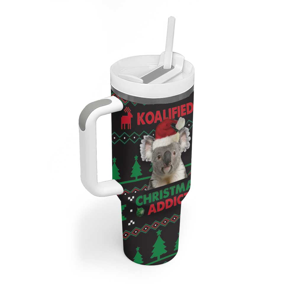 Cute Koala Tumbler With Handle Koalified Christmas Addict