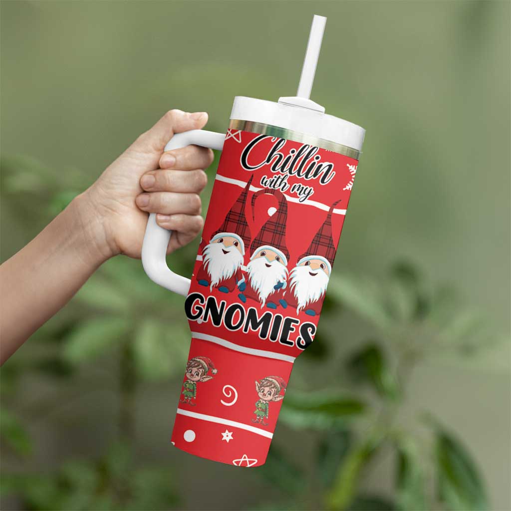 Chillin With My Gnomies Tumbler With Handle Merry Christmas DT03 - Polynesian Pride