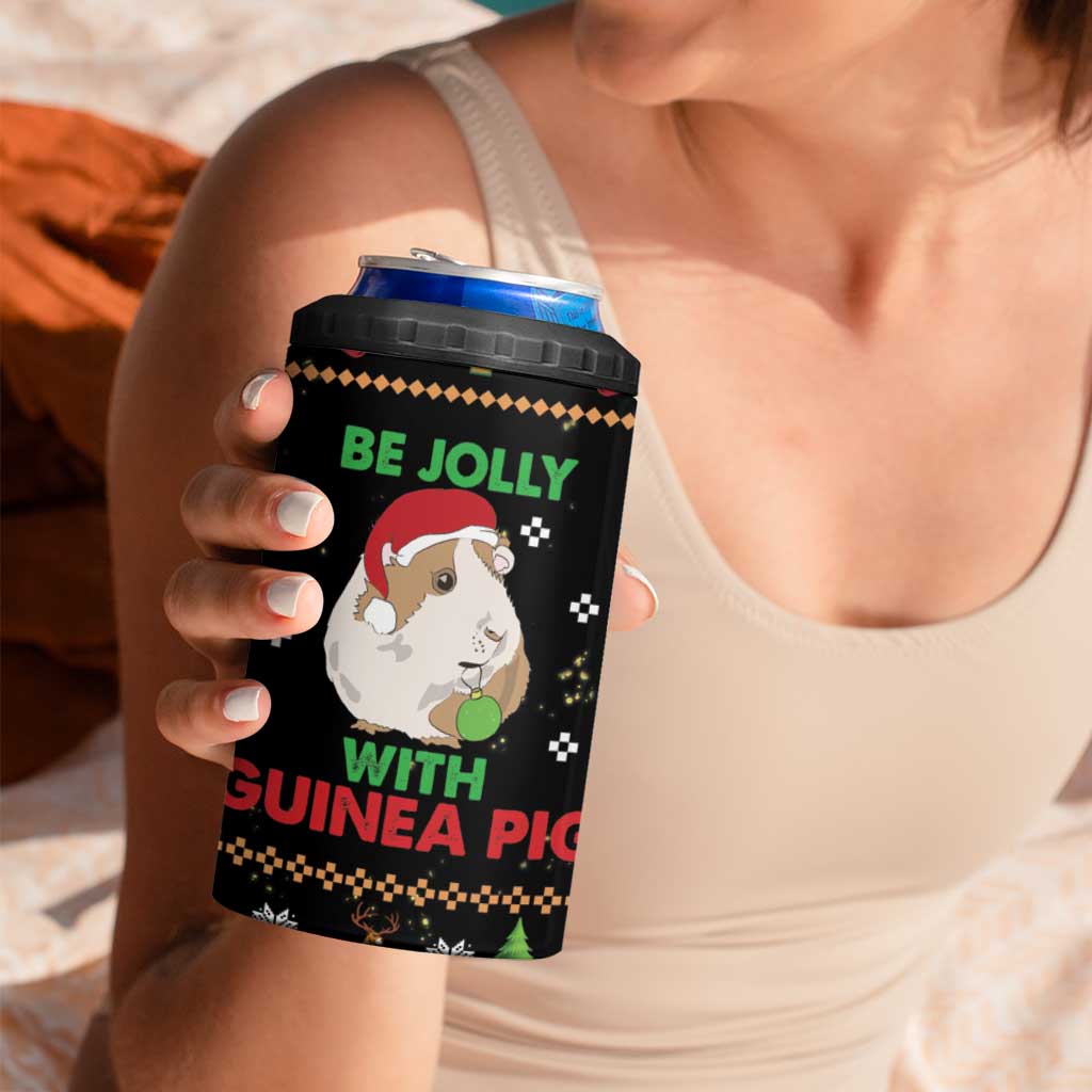 Guinea Pig Christmas 4 in 1 Can Cooler Tumbler Be Jolly With Guinea Pig
