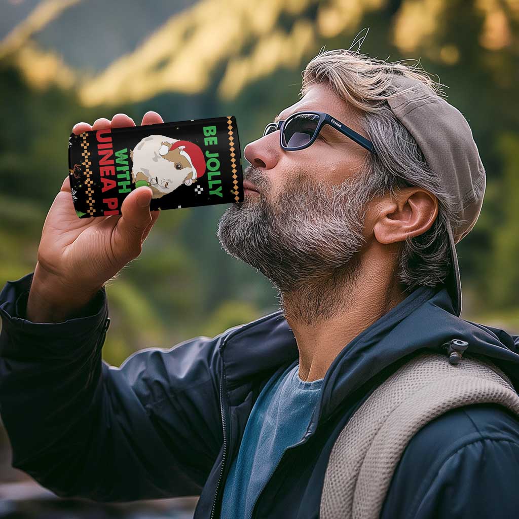 Guinea Pig Christmas 4 in 1 Can Cooler Tumbler Be Jolly With Guinea Pig