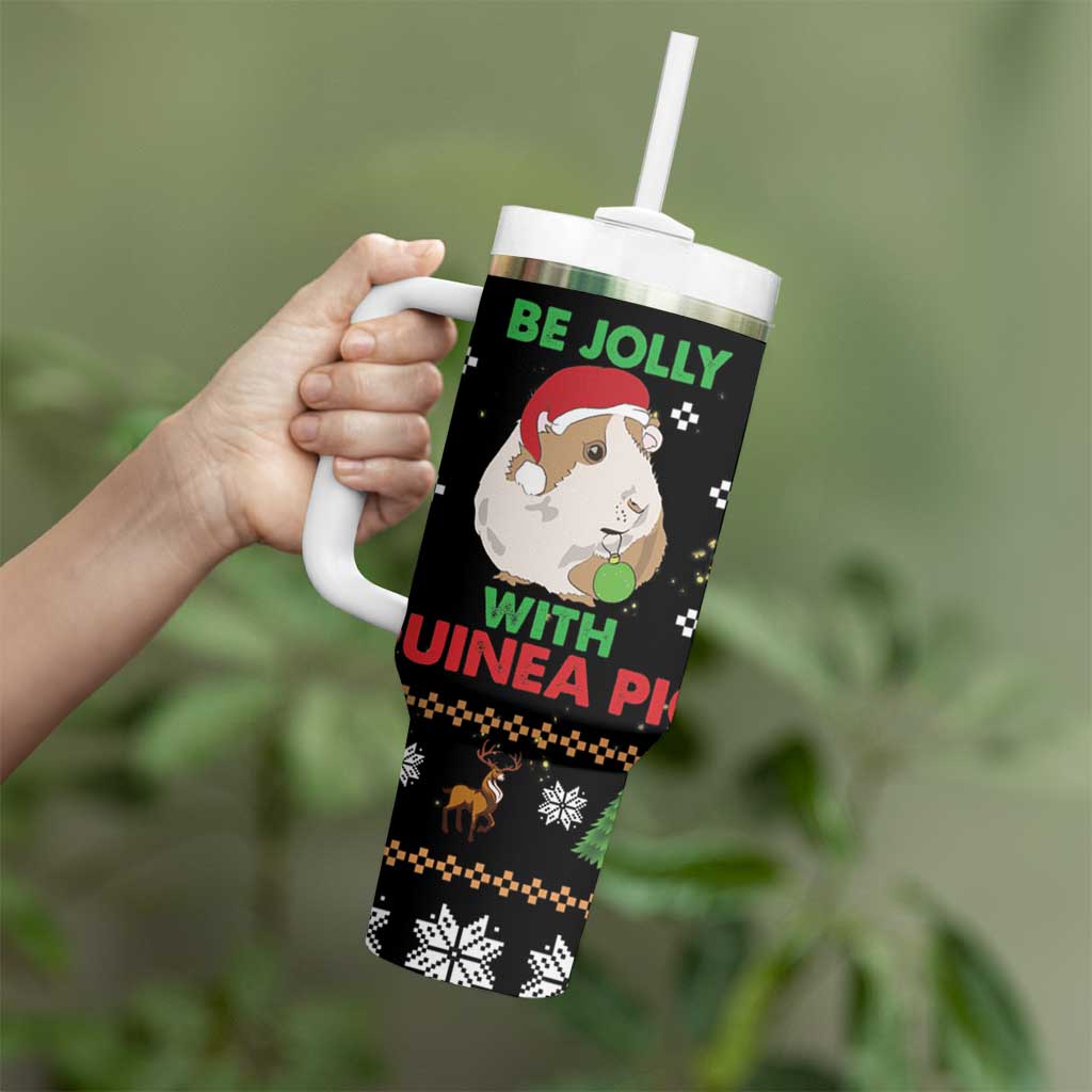 Guinea Pig Christmas Tumbler With Handle Be Jolly With Guinea Pig
