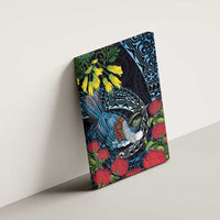 New Zealand Tui Bird Canvas Wall Art Maori Koru Mix Pohutukawa DT04 - Polynesian Pride
