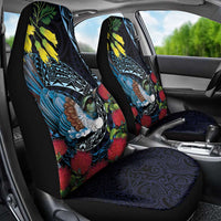 New Zealand Tui Bird Car Seat Cover Maori Koru Mix Pohutukawa