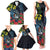 New Zealand Tui Bird Family Matching Tank Maxi Dress and Hawaiian Shirt Maori Koru Mix Pohutukawa