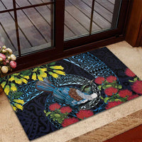 New Zealand Tui Bird Rubber Doormat Maori Koru Mix Pohutukawa DT04 - Polynesian Pride