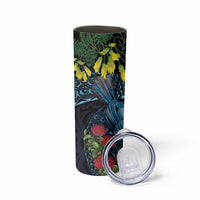 New Zealand Tui Bird Skinny Tumbler Maori Koru Mix Pohutukawa