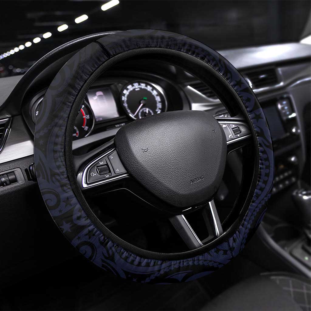 New Zealand Tui Bird Steering Wheel Cover Maori Koru Mix Pohutukawa DT04 Universal Fit Black - Polynesian Pride