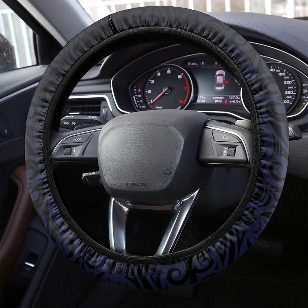 New Zealand Tui Bird Steering Wheel Cover Maori Koru Mix Pohutukawa DT04 - Polynesian Pride