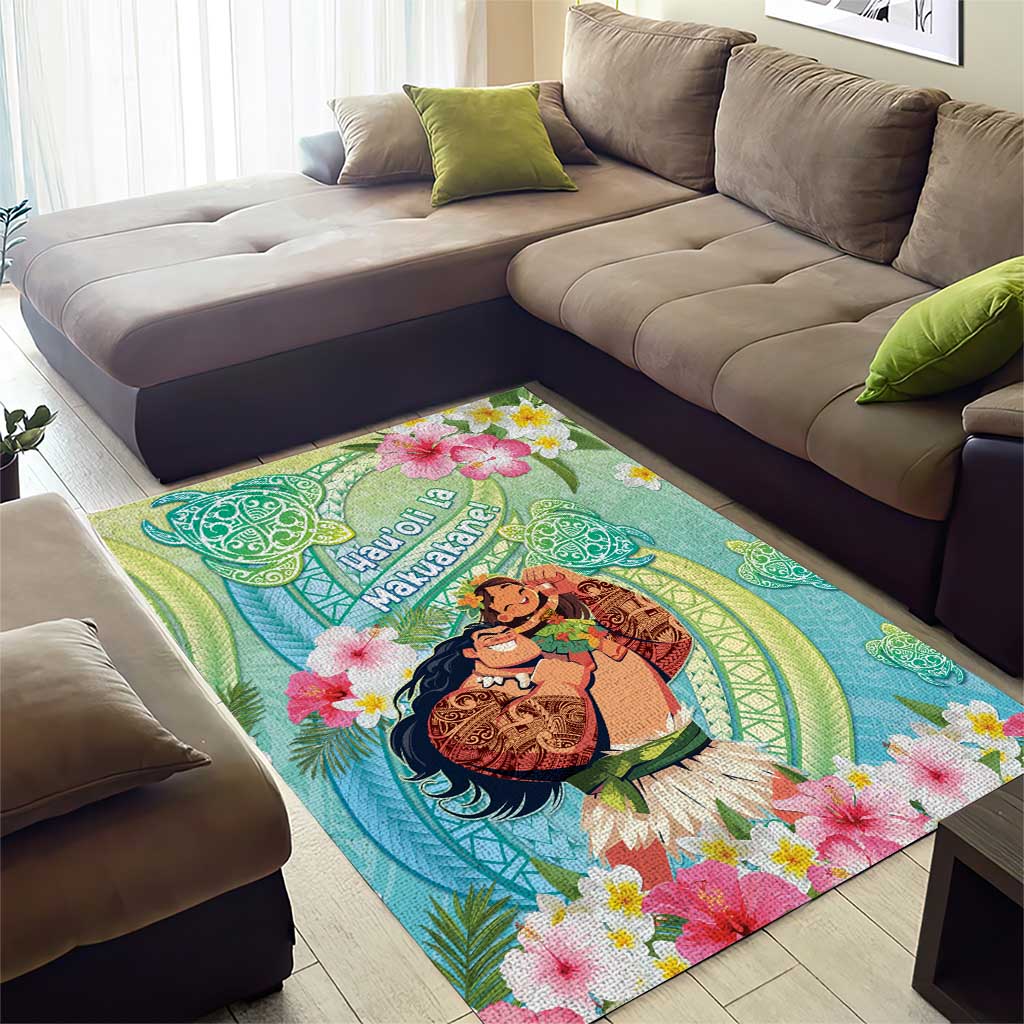 Hawaii Father's Day Area Rug Happy Father And Child