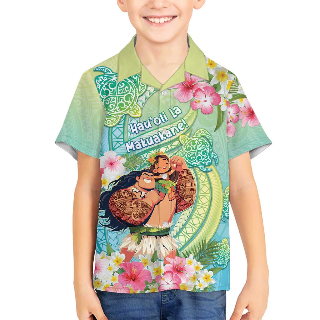 Personalised Hawaii Father's Day Family Matching Long Sleeve Bodycon Dress and Hawaiian Shirt Happy Father And Child