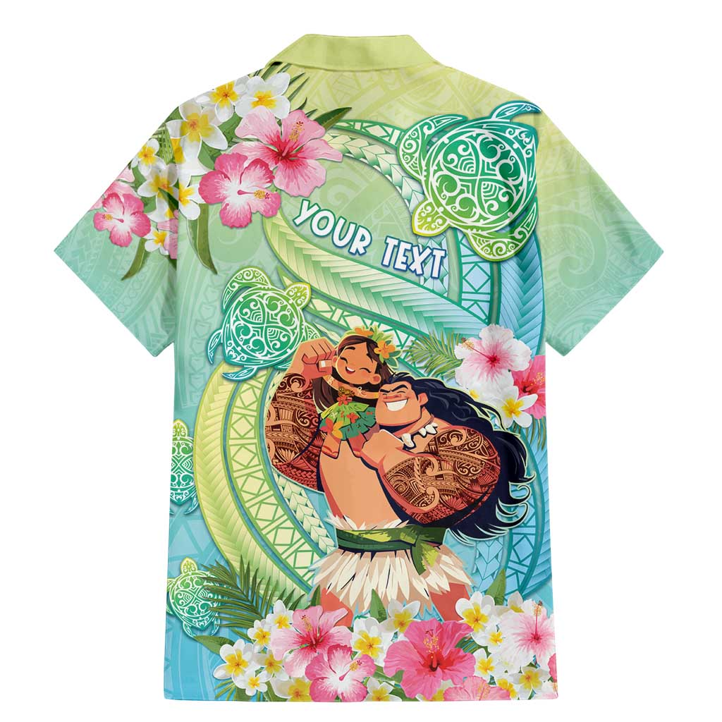 Personalised Hawaii Father's Day Family Matching Mermaid Dress and Hawaiian Shirt Happy Father And Child