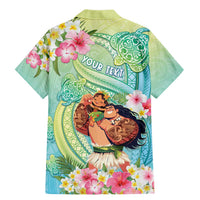 Personalised Hawaii Father's Day Family Matching Mermaid Dress and Hawaiian Shirt Happy Father And Child