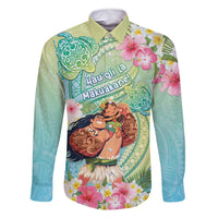 Personalised Hawaii Father's Day Family Matching Mermaid Dress and Hawaiian Shirt Happy Father And Child