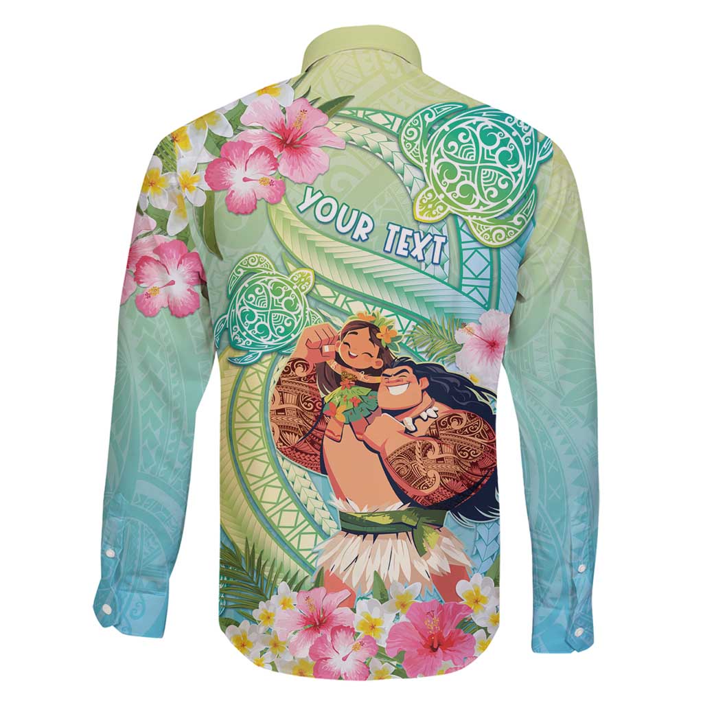 Personalised Hawaii Father's Day Family Matching Mermaid Dress and Hawaiian Shirt Happy Father And Child