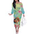 Personalised Hawaii Father's Day Family Matching Off The Shoulder Long Sleeve Dress and Hawaiian Shirt Happy Father And Child