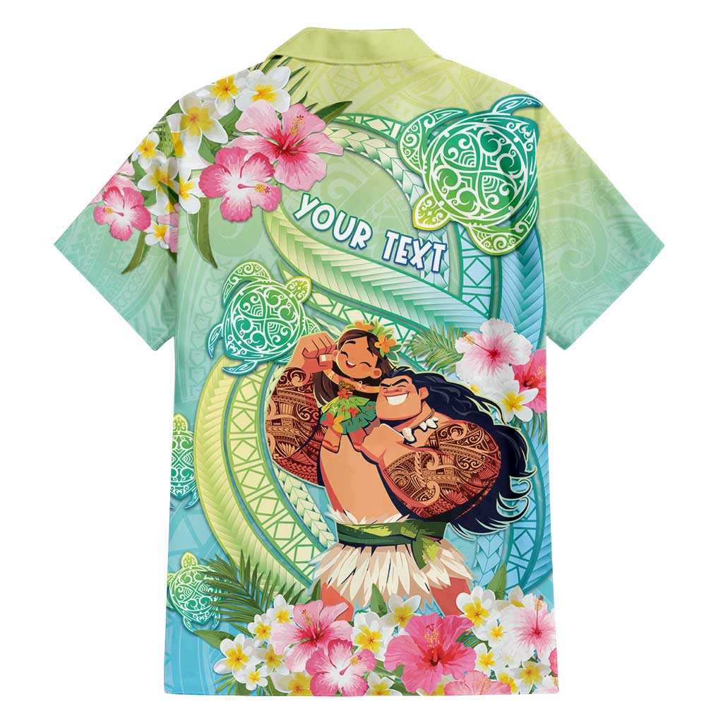 Personalised Hawaii Father's Day Family Matching Off Shoulder Short Dress and Hawaiian Shirt Happy Father And Child