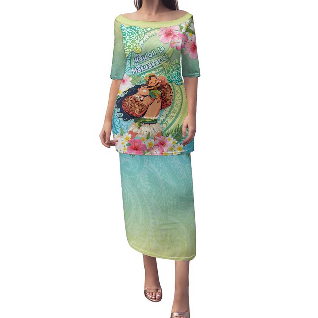 Personalised Hawaii Father's Day Family Matching Puletasi and Hawaiian Shirt Happy Father And Child