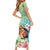 Personalised Hawaii Father's Day Family Matching Short Sleeve Bodycon Dress and Hawaiian Shirt Happy Father And Child