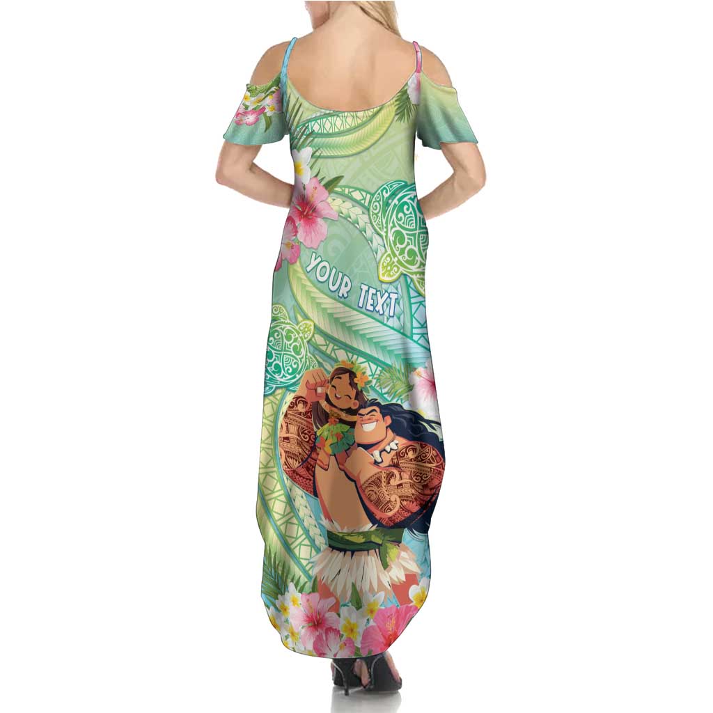 Personalised Hawaii Father's Day Family Matching Summer Maxi Dress and Hawaiian Shirt Happy Father And Child