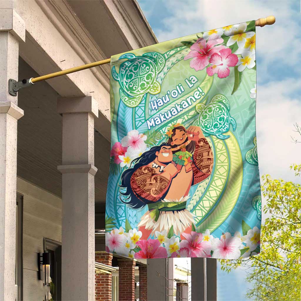 Hawaii Father's Day Garden Flag Happy Father And Child DT04 House Flag Green - Polynesian Pride
