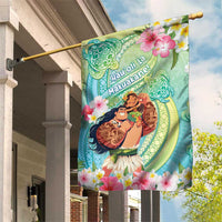 Hawaii Father's Day Garden Flag Happy Father And Child DT04 House Flag Green - Polynesian Pride