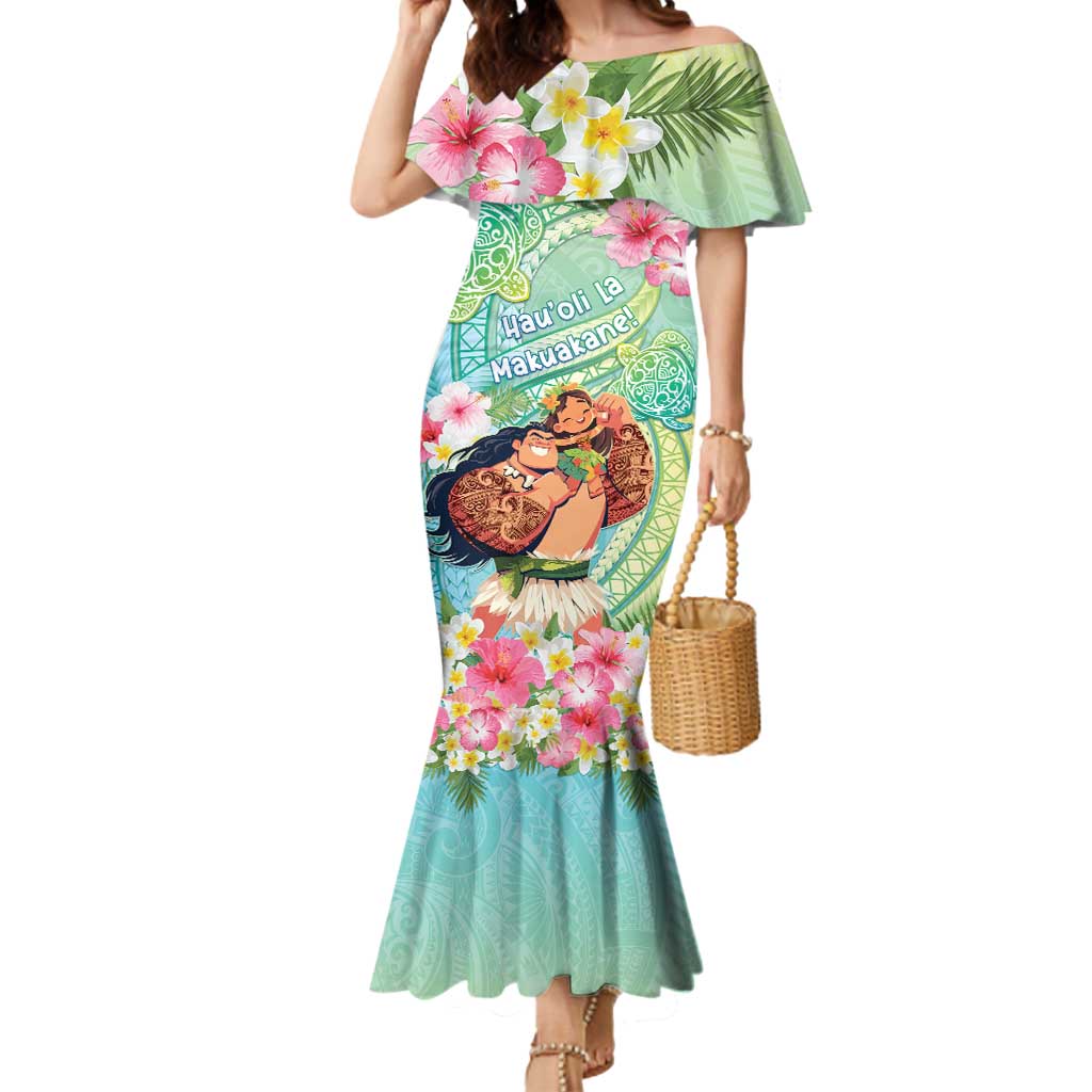 Personalised Hawaii Father's Day Mermaid Dress Happy Father And Child