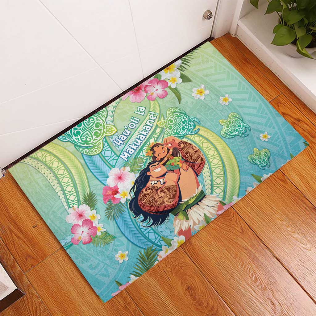 Hawaii Father's Day Rubber Doormat Happy Father And Child DT04 - Polynesian Pride