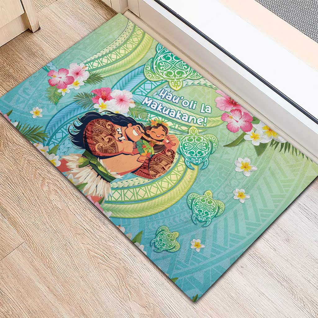 Hawaii Father's Day Rubber Doormat Happy Father And Child DT04 - Polynesian Pride
