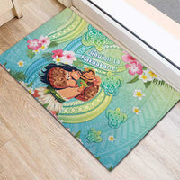 Hawaii Father's Day Rubber Doormat Happy Father And Child DT04 - Polynesian Pride