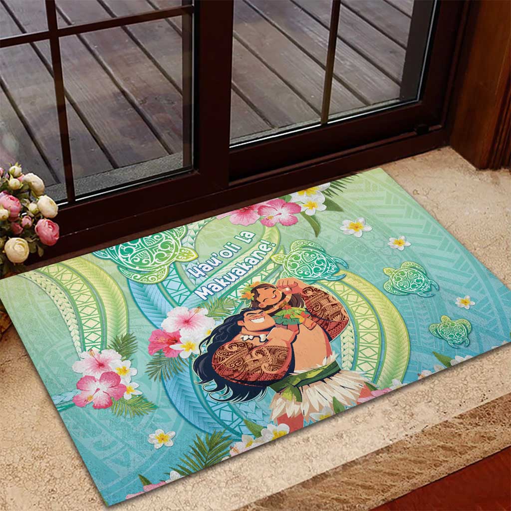 Hawaii Father's Day Rubber Doormat Happy Father And Child DT04 - Polynesian Pride
