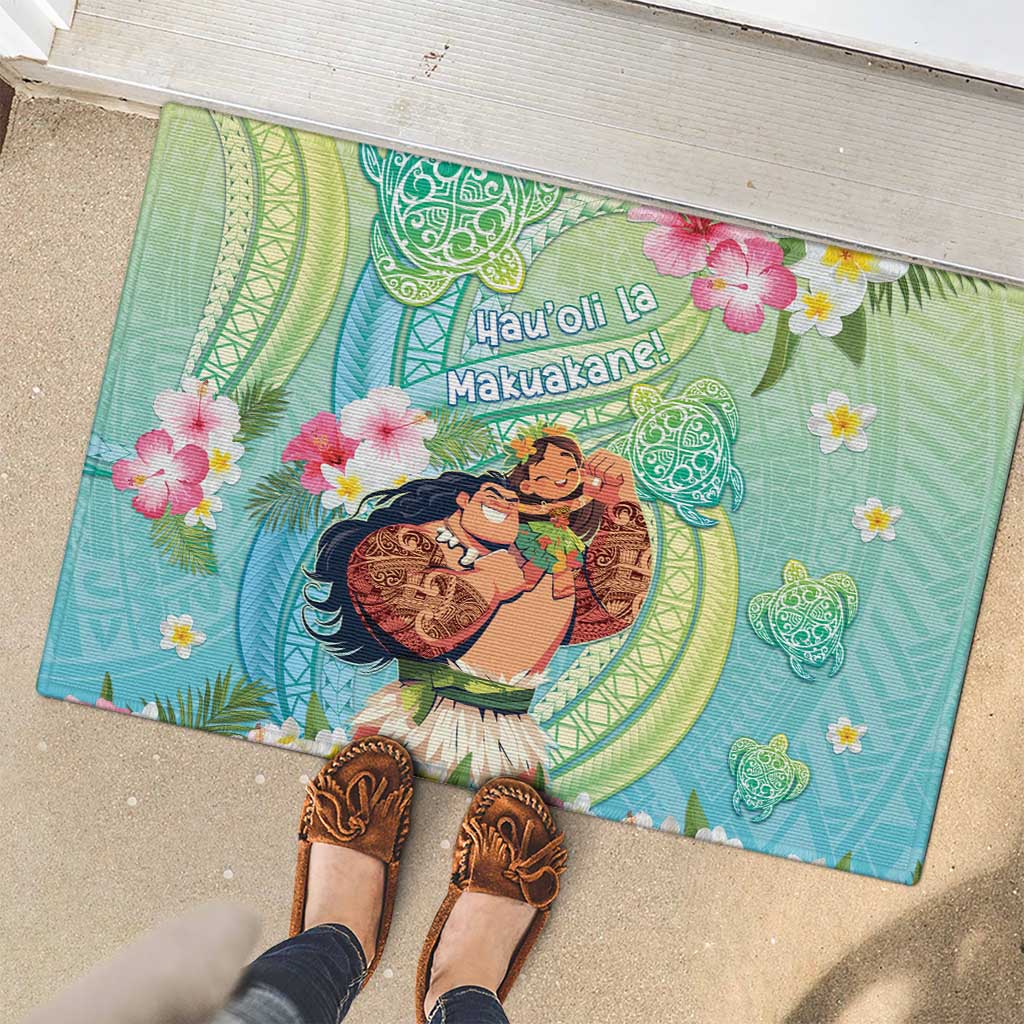Hawaii Father's Day Rubber Doormat Happy Father And Child DT04 - Polynesian Pride