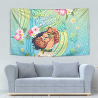Hawaii Father's Day Tapestry Happy Father And Child